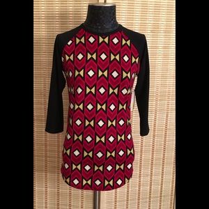 Lularoe Randy top NWT size XXS colors red black yellow